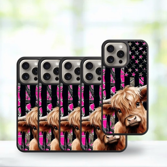 Highland Cow Pink Camo Phone Case - Picture 5 of 9